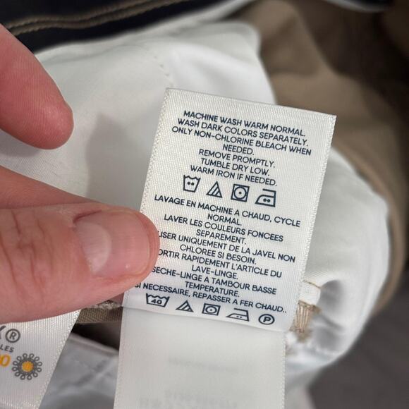 Lands‎ End Pants 14 Khaki Tan Stretch Elastic Waist Trousers Academia Neutral - Picture 11 of 12